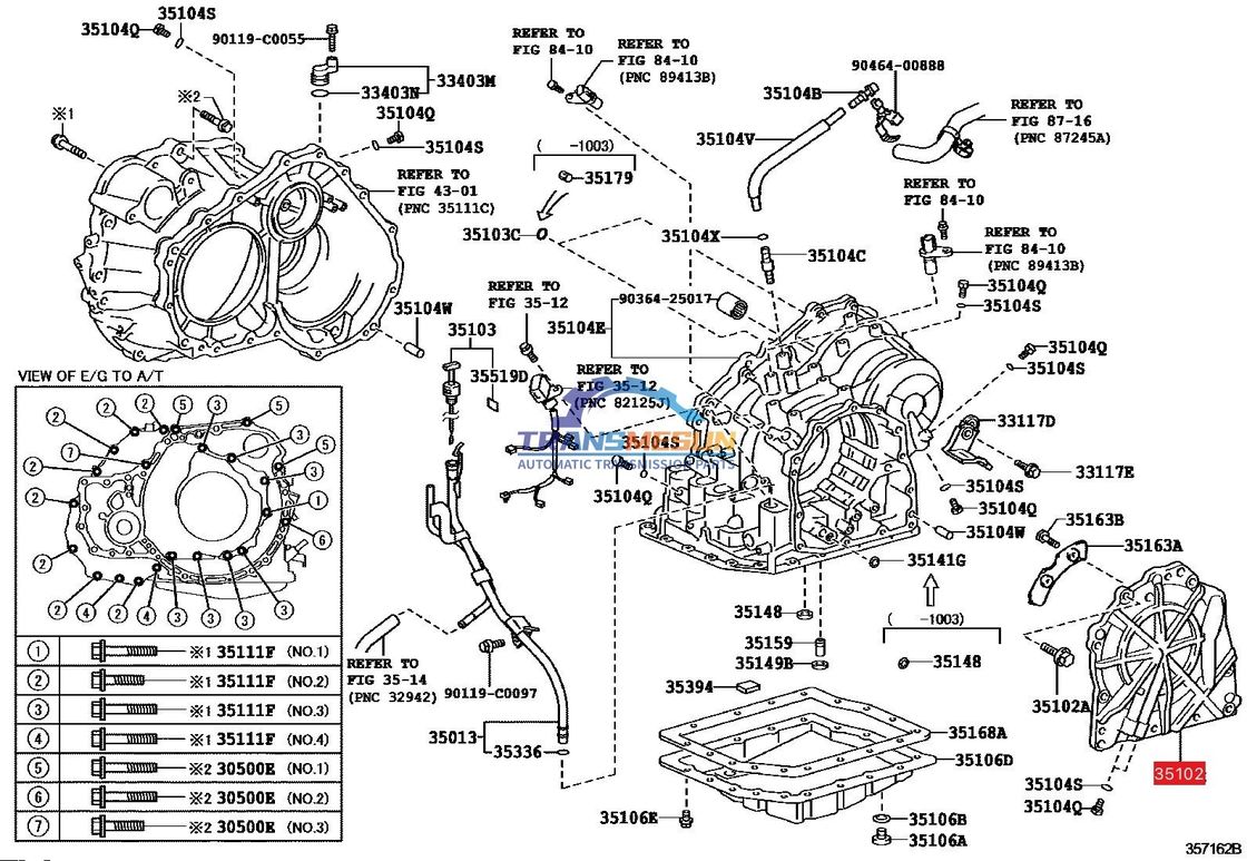 เครื่องขนส่งหลัง 35102-42010 สําหรับ Toyota RAV4 เครื่องขนส่งอัตโนมัติสี่สปี U140F